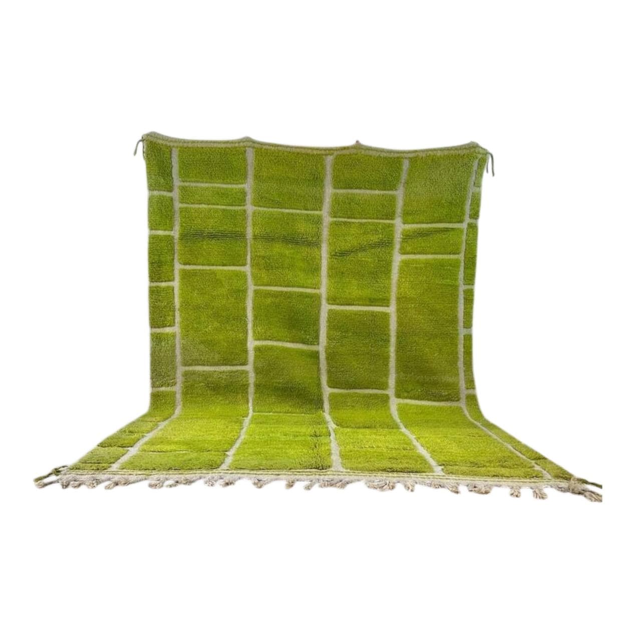 Ręcznie tkany dywan 200x300 cm, wełna, zielony, Maroko