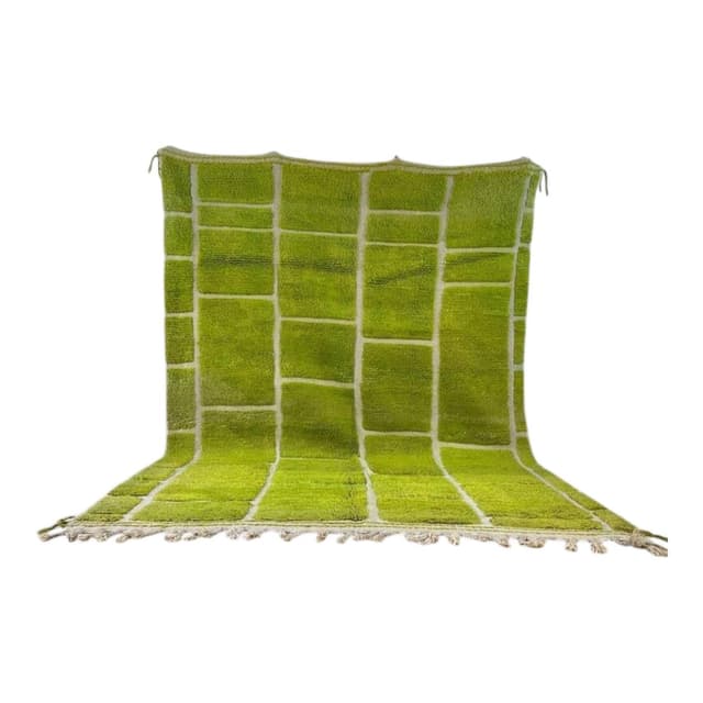 Ręcznie tkany dywan 200x300 cm, wełna, zielony, Maroko - WYMIARY