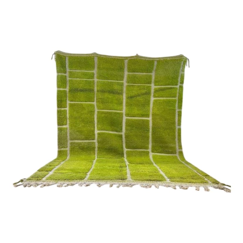 Ręcznie tkany dywan 200x300 cm, wełna, zielony, Maroko