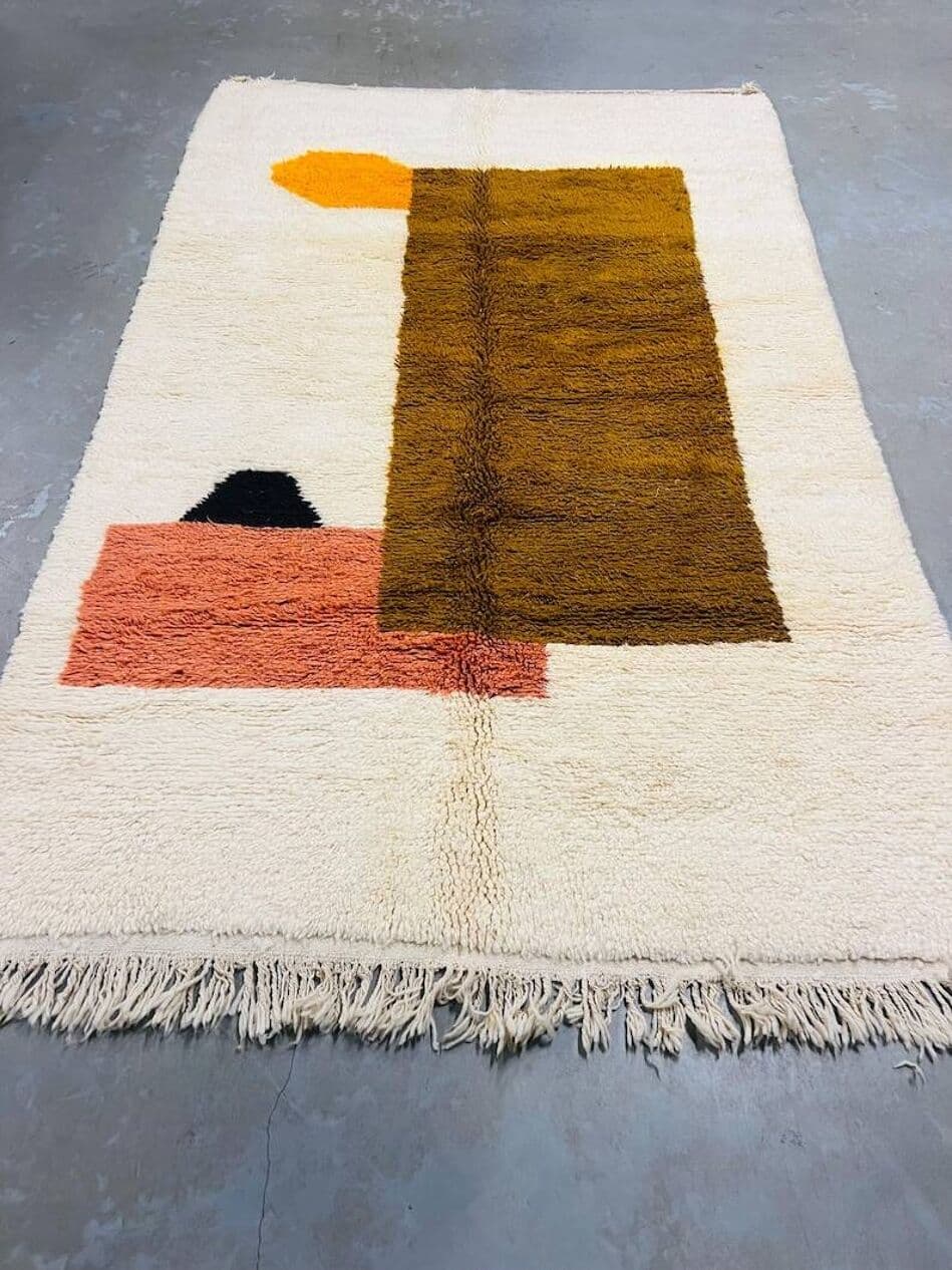 Ręcznie tkany dywan 250x150 cm, wełna, multikolor, Maroko - 202040