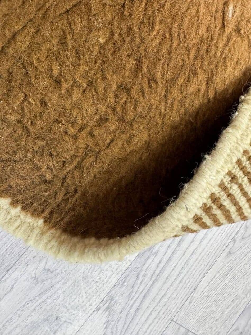 Ręcznie tkany dywan 250x150 cm, wełna, kremowy, żółty, brązowy, niebieski, kraj nieznany - 202029