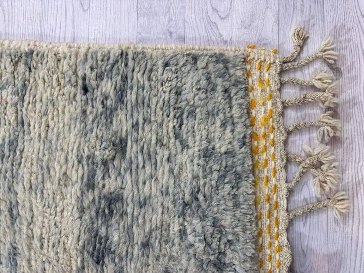 Ręcznie tkany dywan 250x150 cm, wełna, kremowy, żółty, brązowy, niebieski, kraj nieznany - 202028