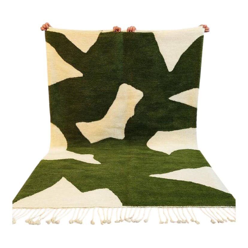 Ręcznie tkany dywan 200x300 cm, wełna, zielony, Maroko