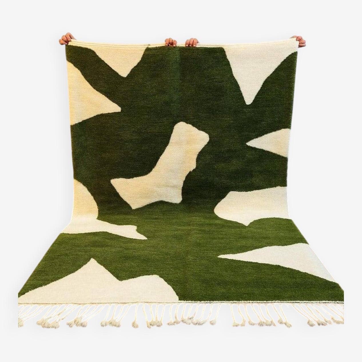 Ręcznie tkany dywan 200x300 cm, wełna, zielony, Maroko - 202012