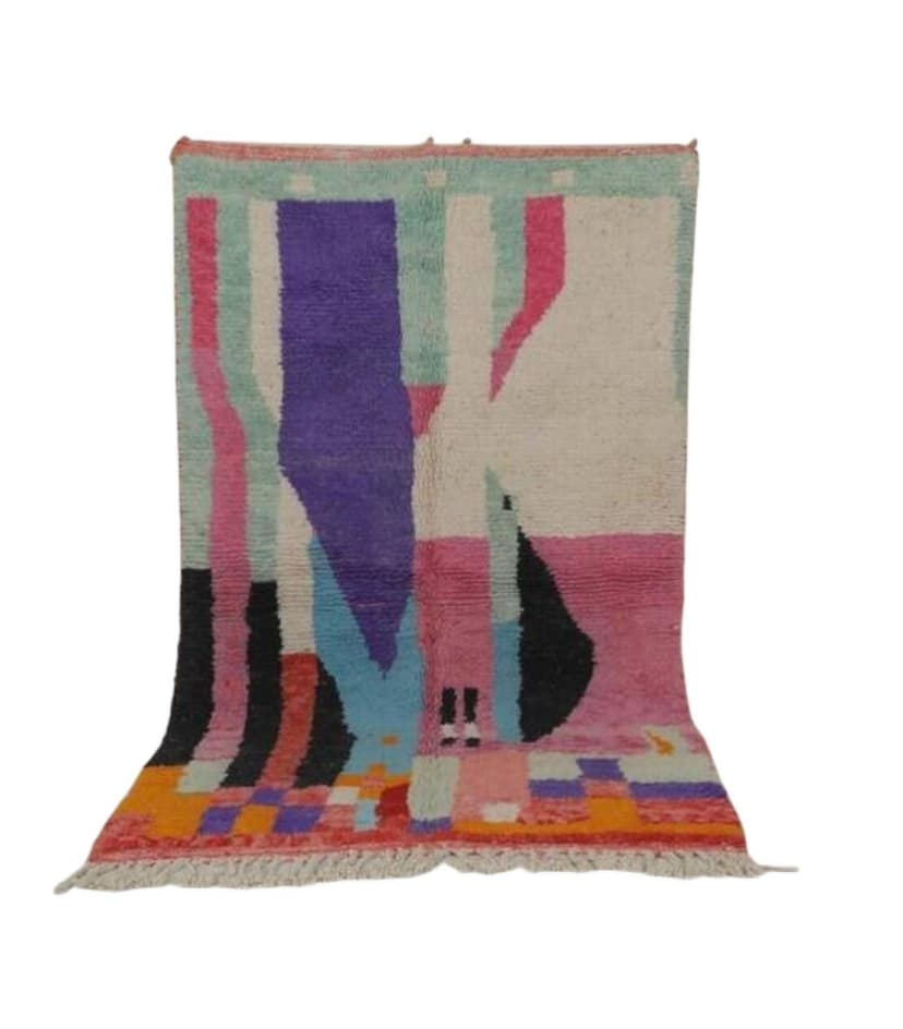 Ręcznie tkany dywan 200x300 cm, wełna, multikolor, Maroko