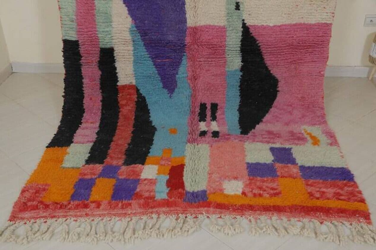 Ręcznie tkany dywan 200x300 cm, wełna, multikolor, Maroko - 202004