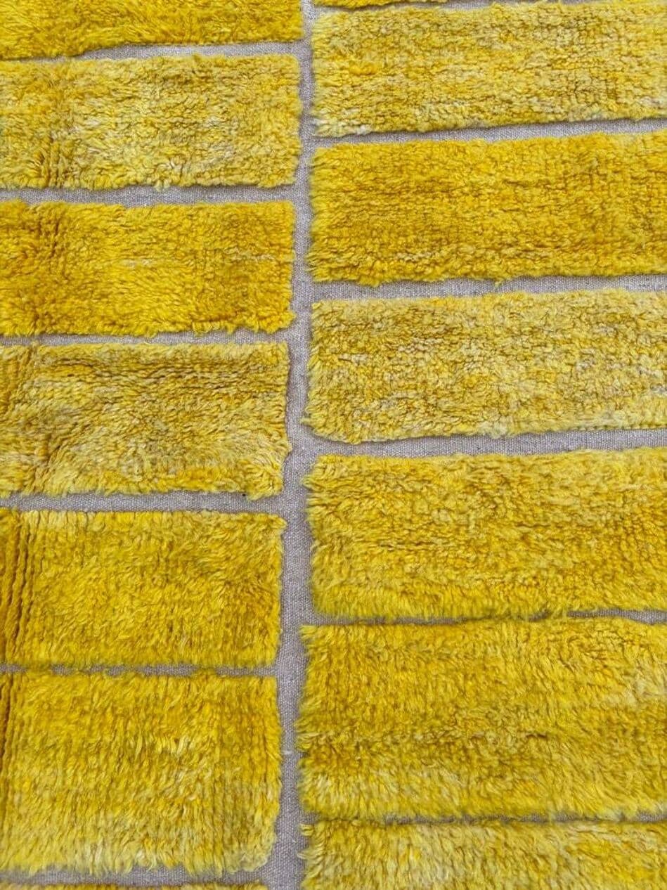 Ręcznie tkany dywan 250x150 cm, wełna, żółty, Maroko - 201991