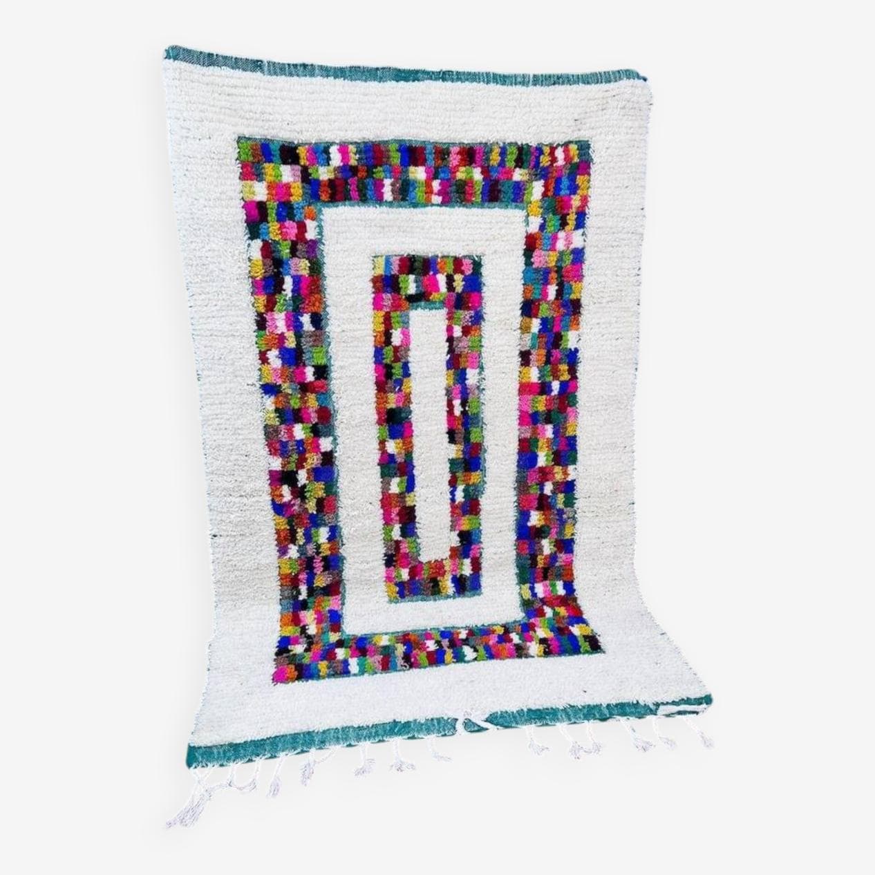 Ręcznie tkany dywan 200x300 cm, wełna, multikolor, Maroko - 201978