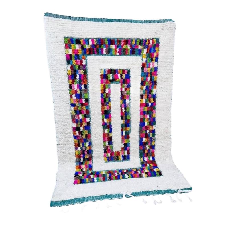 Ręcznie tkany dywan 200x300 cm, wełna, multikolor, Maroko