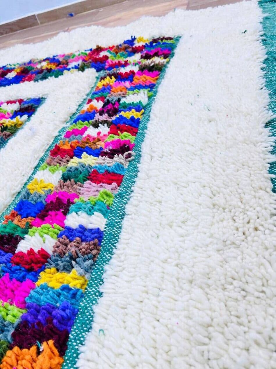 Ręcznie tkany dywan 200x300 cm, wełna, multikolor, Maroko - 201983