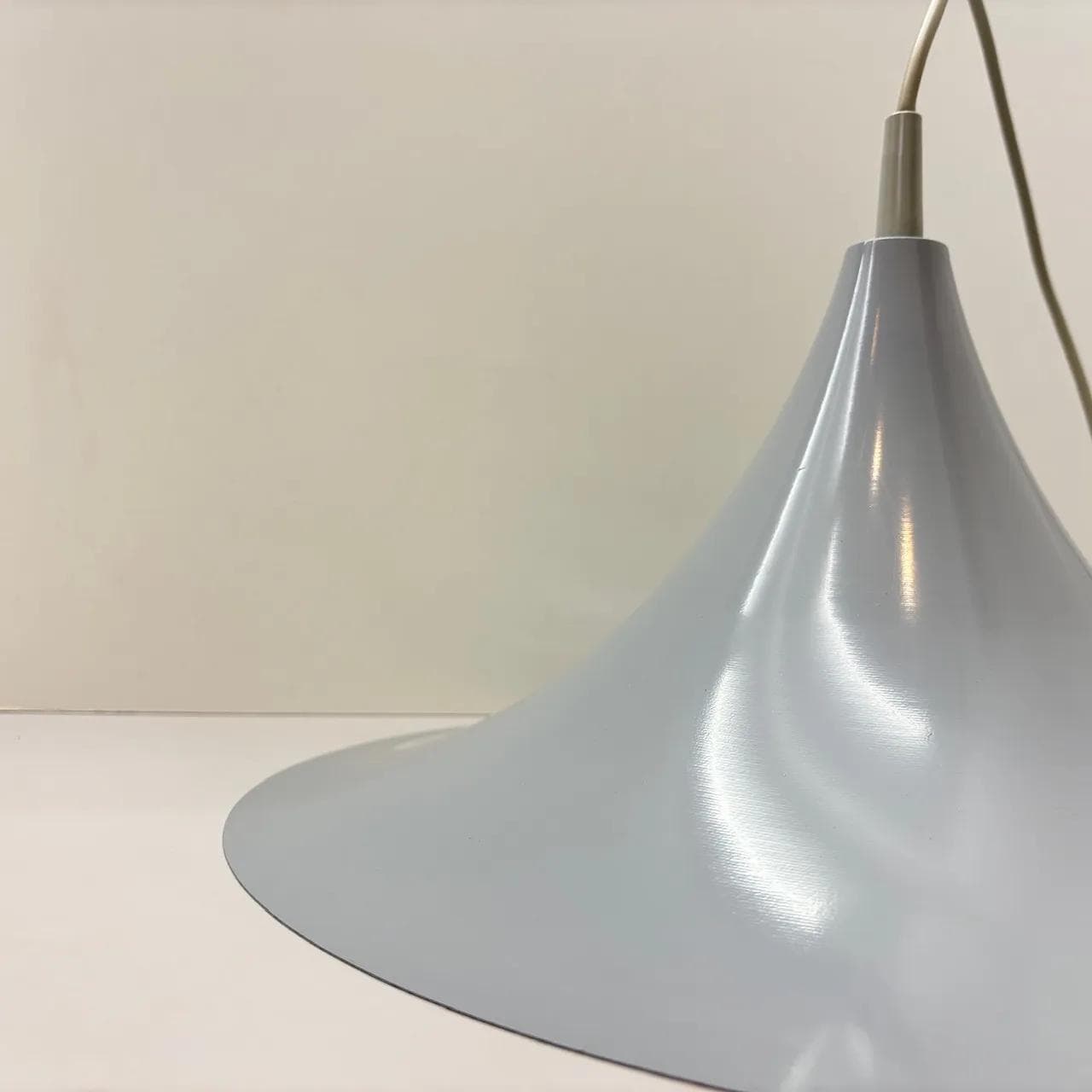 Lampa wisząca, szary, aluminium lakierowane, Szwecja, lata 80. - 14223