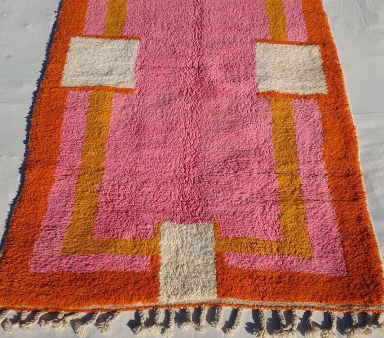 Ręcznie tkany dywan 250x150 cm, wełna, multikolor, Maroko - 203143