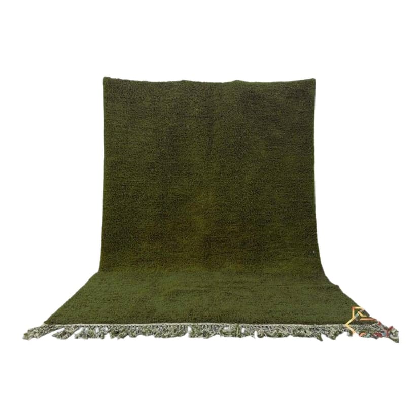 Ręcznie tkany dywan 200x300 cm, wełna, oliwkowy, Maroko