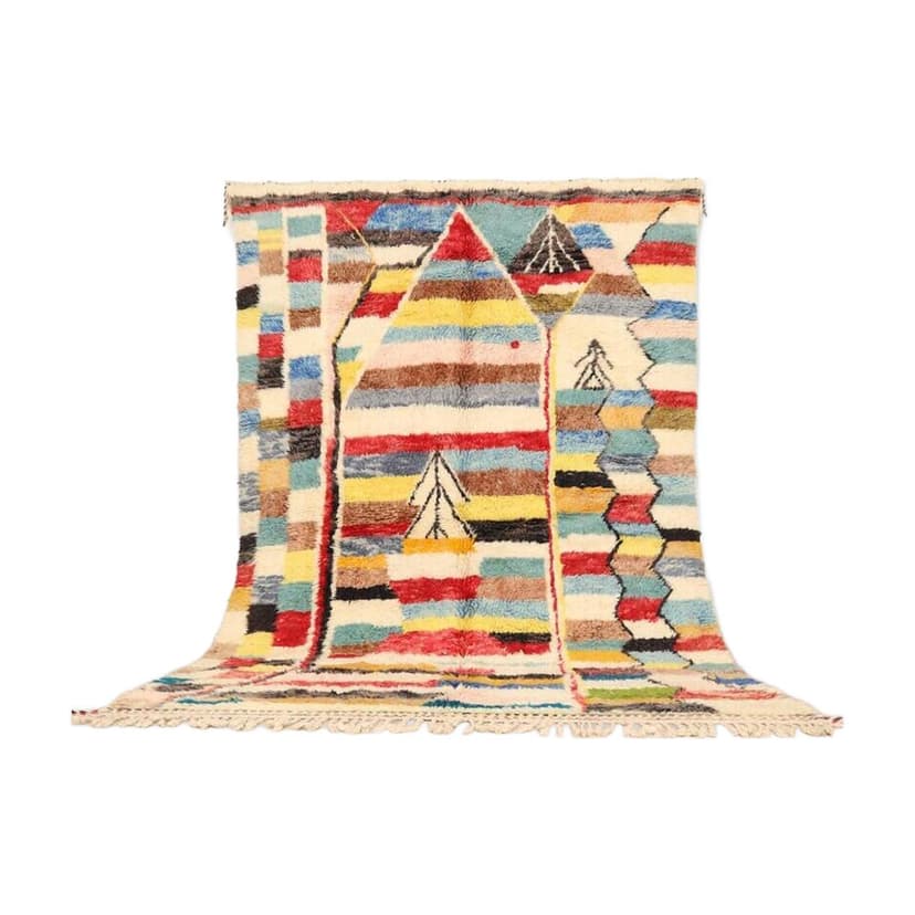 Ręcznie tkany dywan 200x300 cm, wełna, multikolor, Maroko