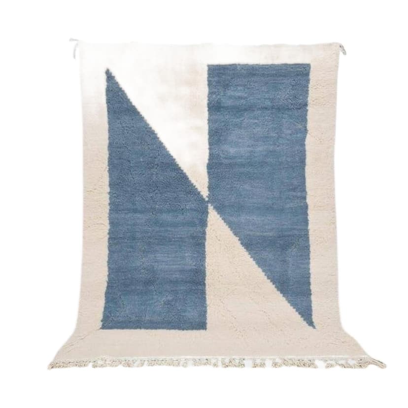 Ręcznie tkany dywan 150x250 cm, wełna, niebieski, Maroko