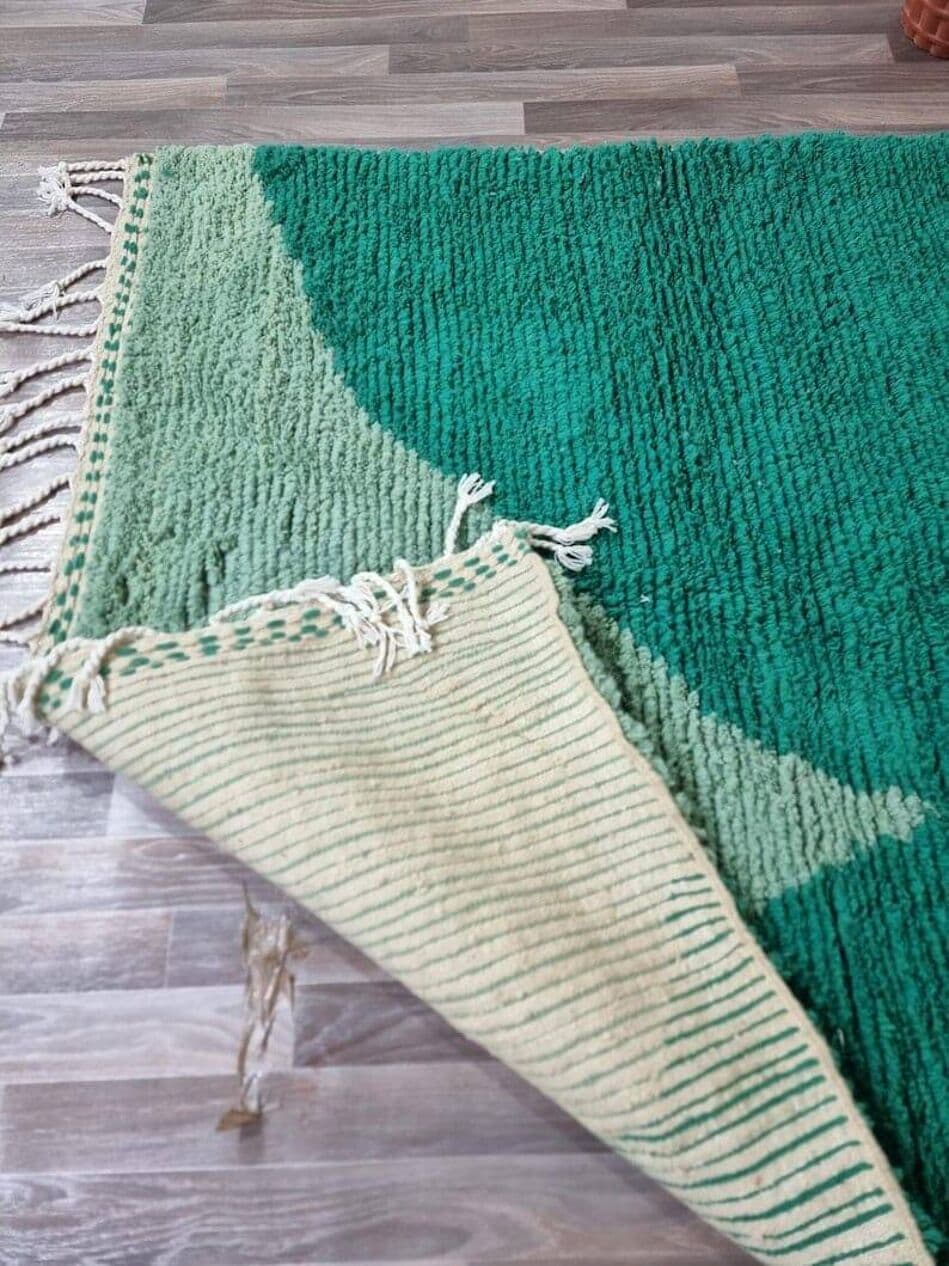 Ręcznie tkany dywan 100x200 cm, wełna, zielony, Maroko - 205723