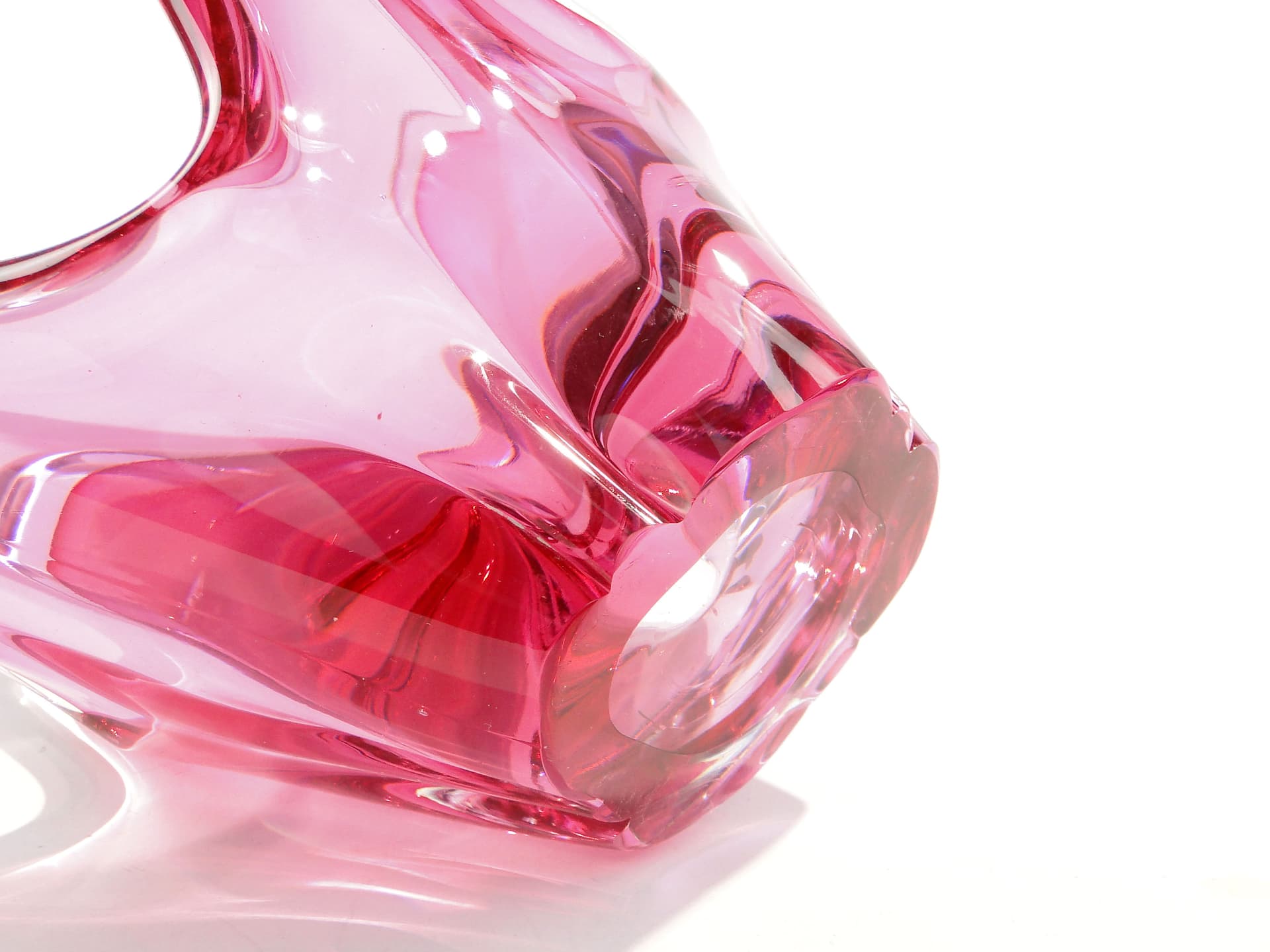 Bowl, pink glass, Val Saint Lambert, Belgium, 1960s. - 1450