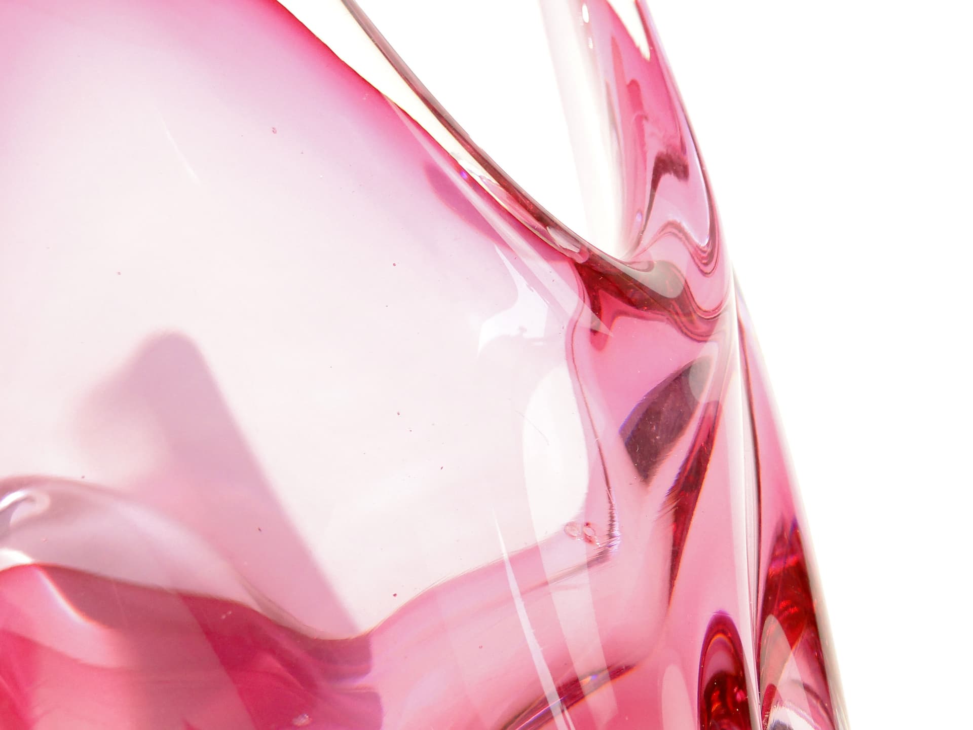 Bowl, pink glass, Val Saint Lambert, Belgium, 1960s. - 1452