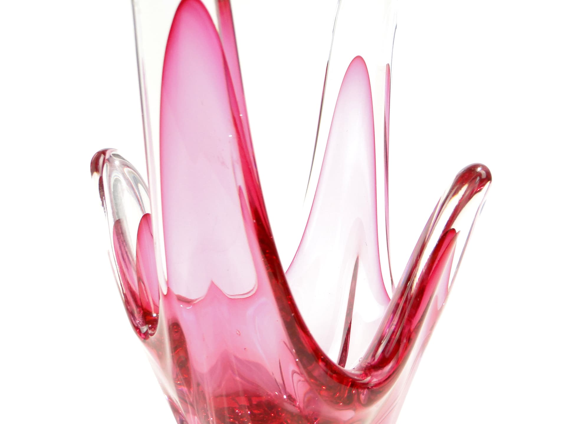 Bowl, pink glass, Val Saint Lambert, Belgium, 1960s. - 1445