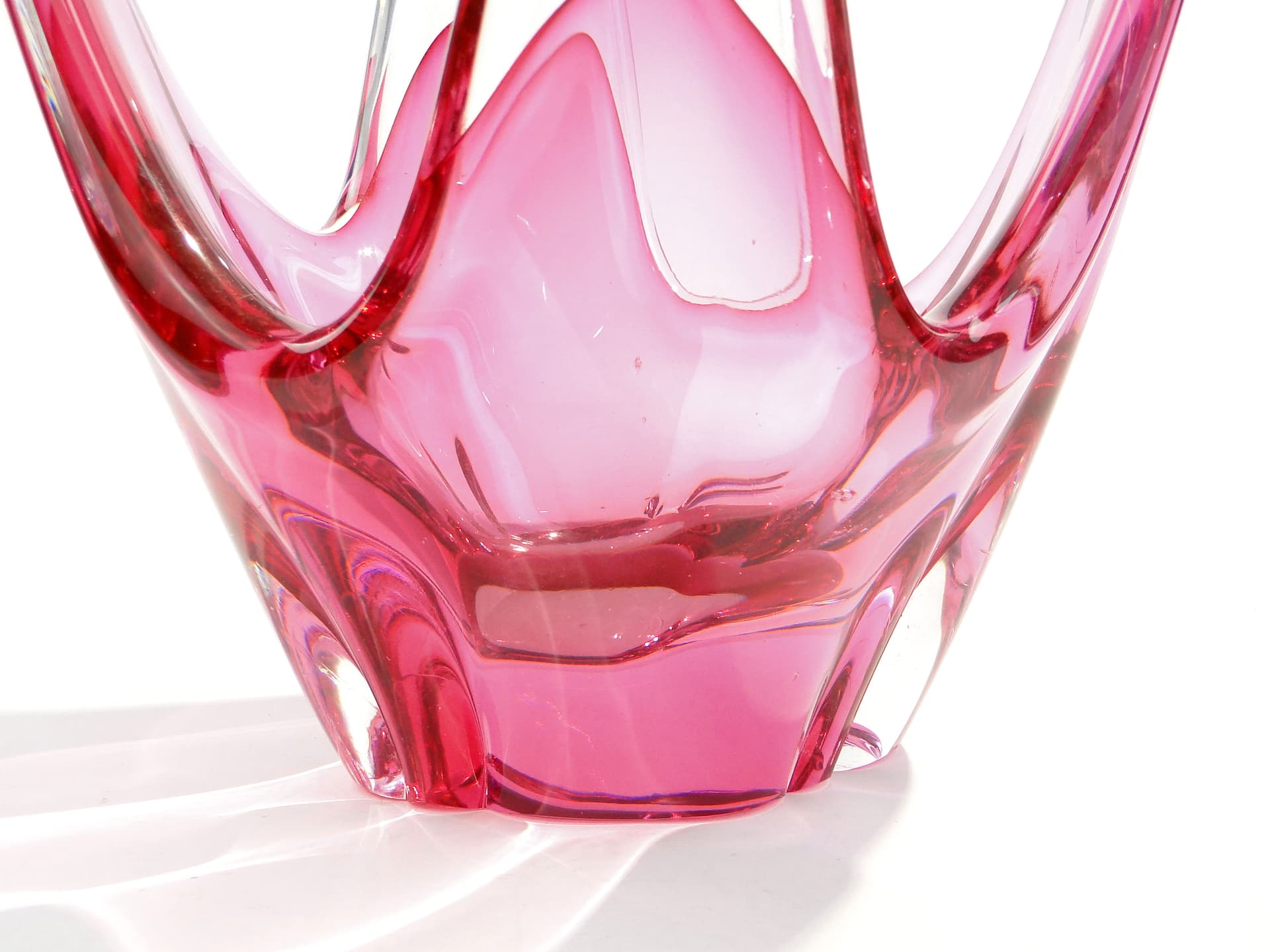 Bowl, pink glass, Val Saint Lambert, Belgium, 1960s. - 1447