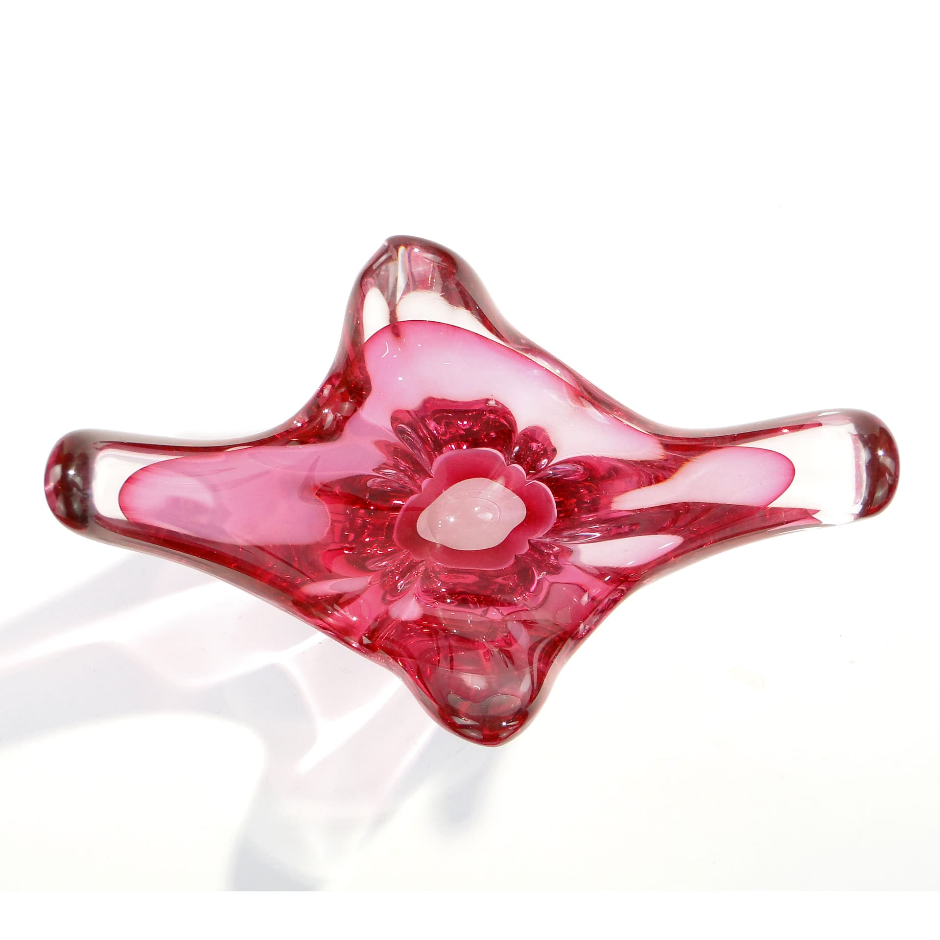 Bowl, pink glass, Val Saint Lambert, Belgium, 1960s. - 1446