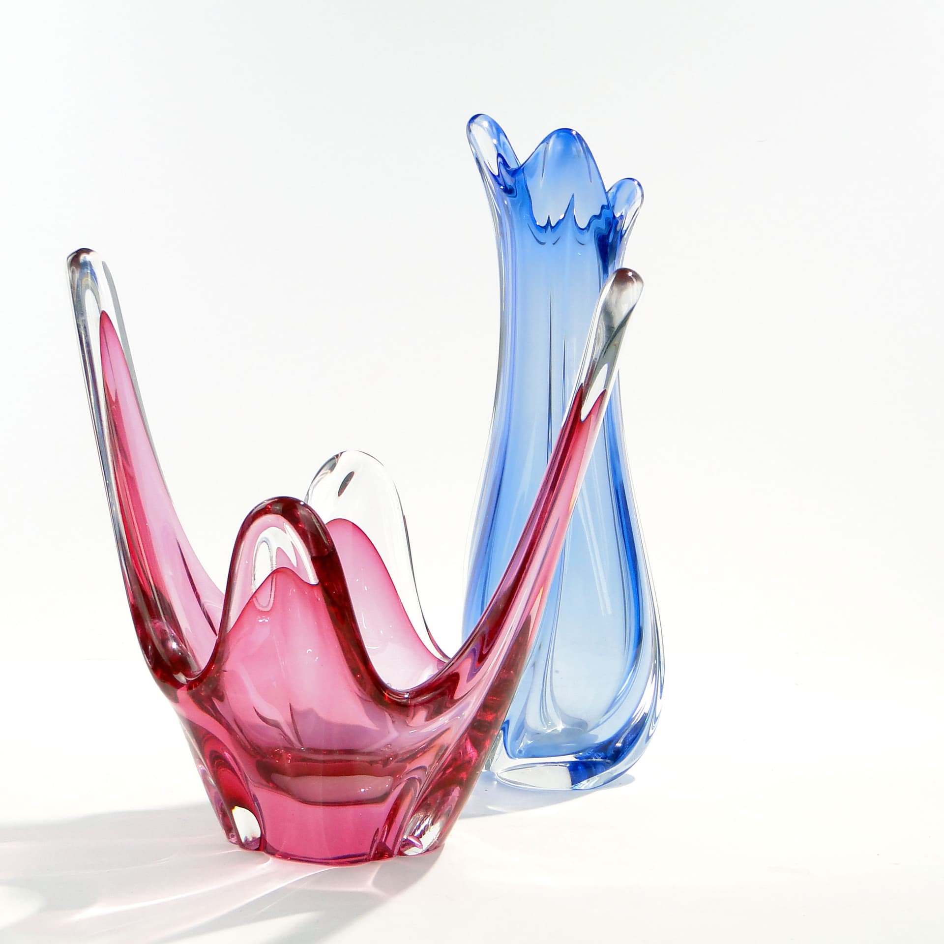 Bowl, pink glass, Val Saint Lambert, Belgium, 1960s. - 1453