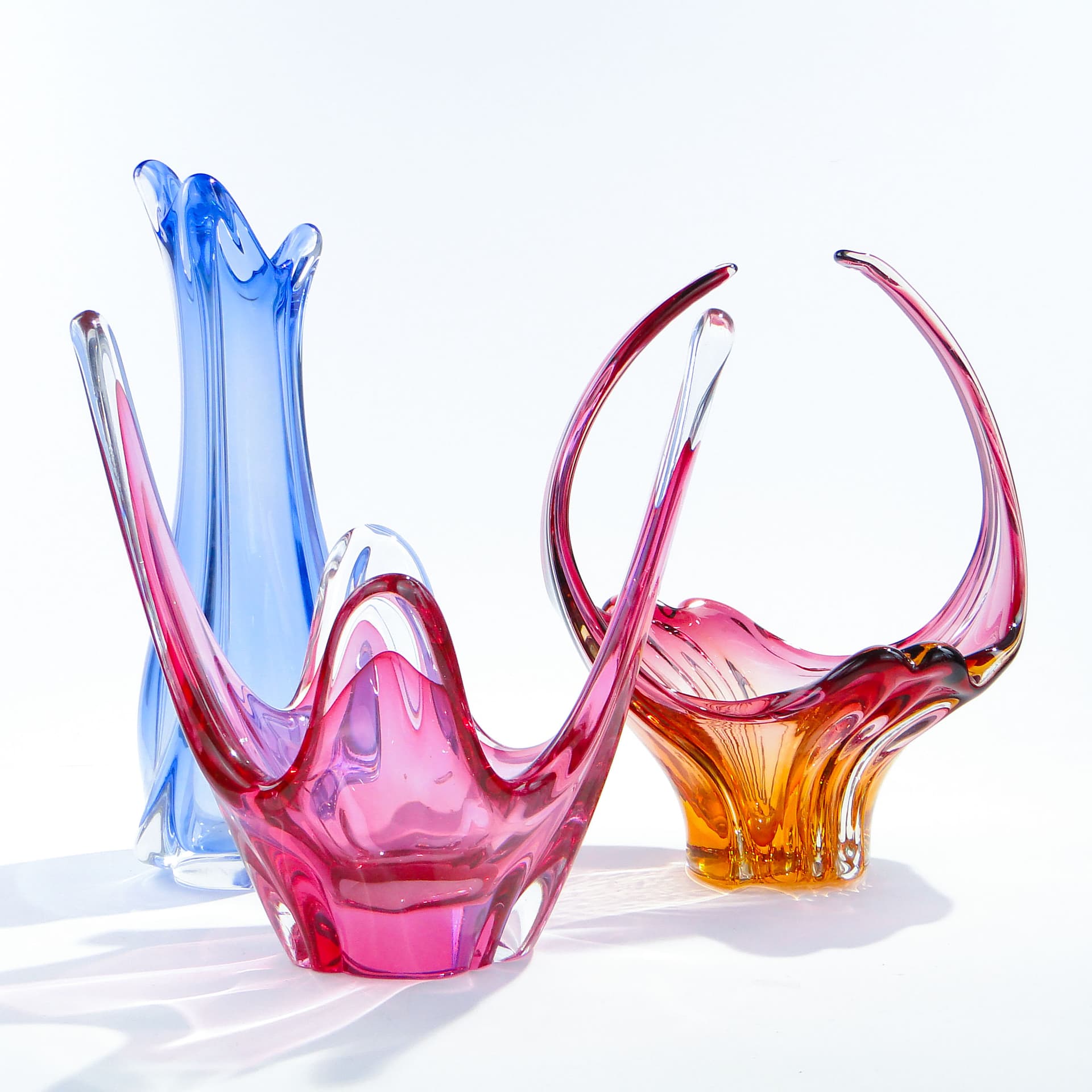 Bowl, pink glass, Val Saint Lambert, Belgium, 1960s. - 1454