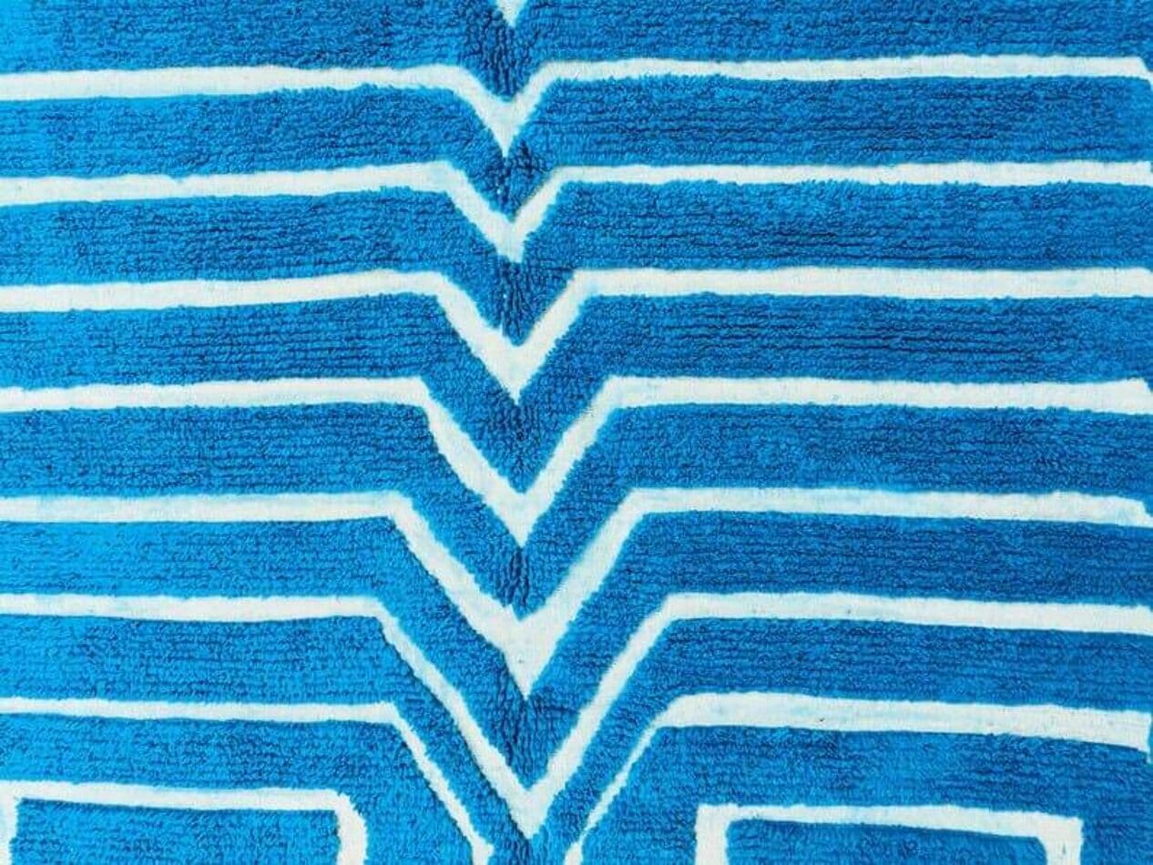 Ręcznie tkany dywan 150x250 cm, wełna, niebieski, biały, Maroko - 205687