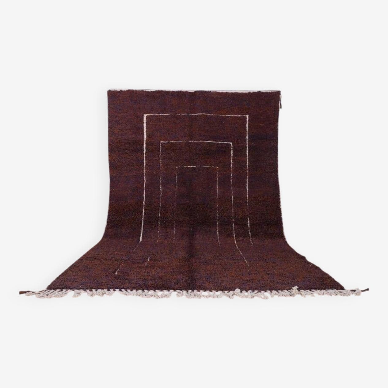 Ręcznie tkany dywan 150x260 cm, wełna, burgundowy, Maroko - 205676