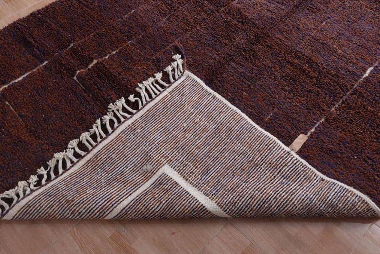 Ręcznie tkany dywan 150x260 cm, wełna, burgundowy, Maroko - 205680