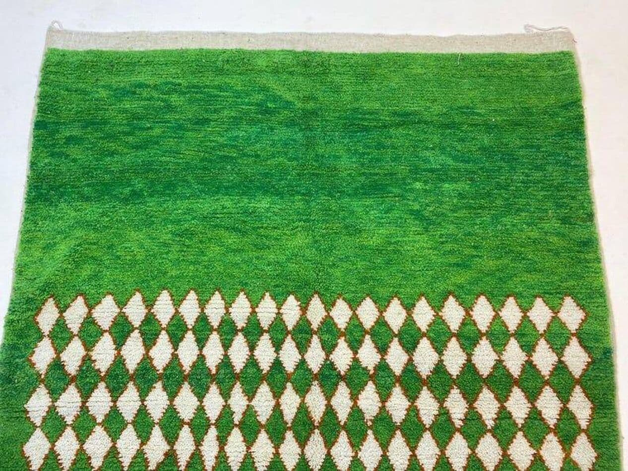 Ręcznie tkany dywan 200x300 cm, wełna, zielony, Maroko - 205621