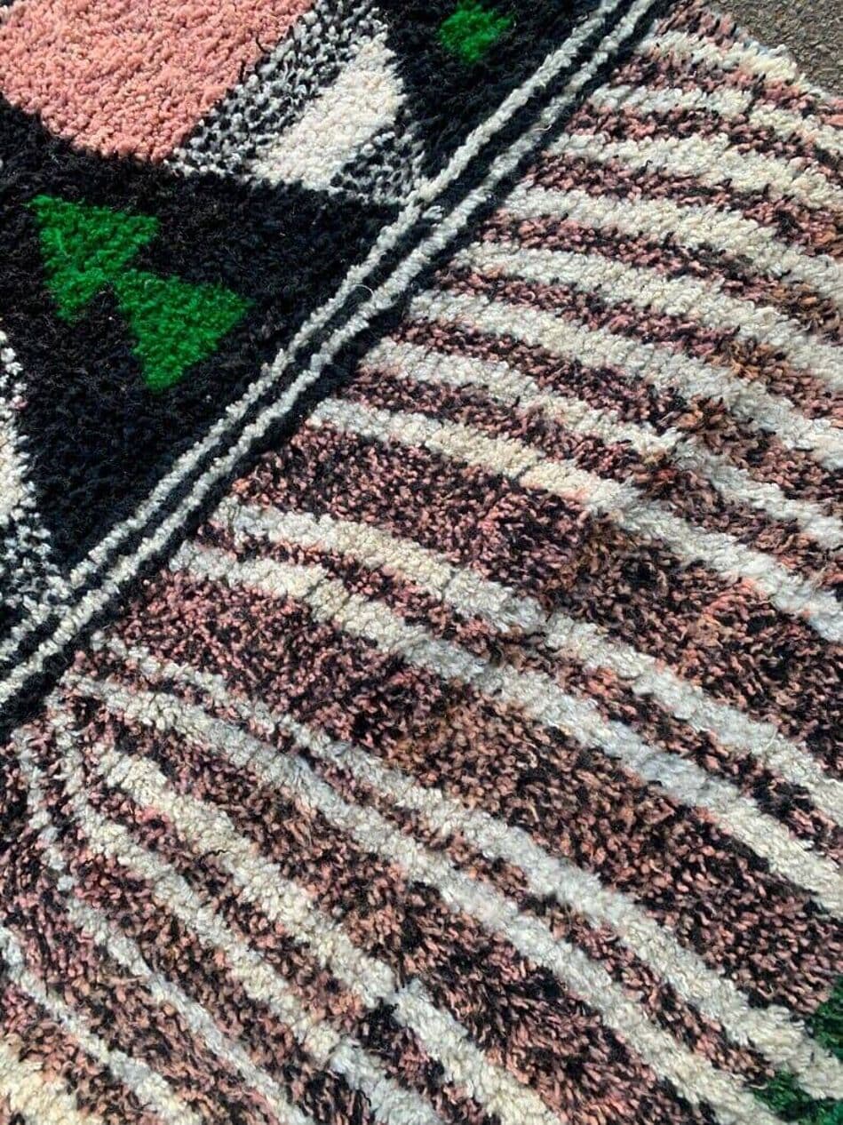 Ręcznie tkany dywan 200x300 cm, wełna, zielony, czerwony, Maroko - 205598
