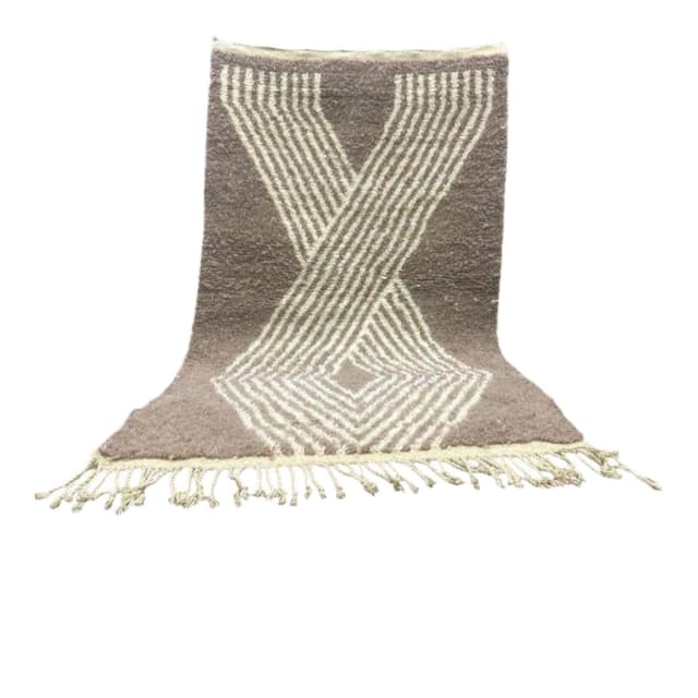 Ręcznie tkany dywan 100x200 cm, wełna, szary, kremowy, Maroko - WYMIARY