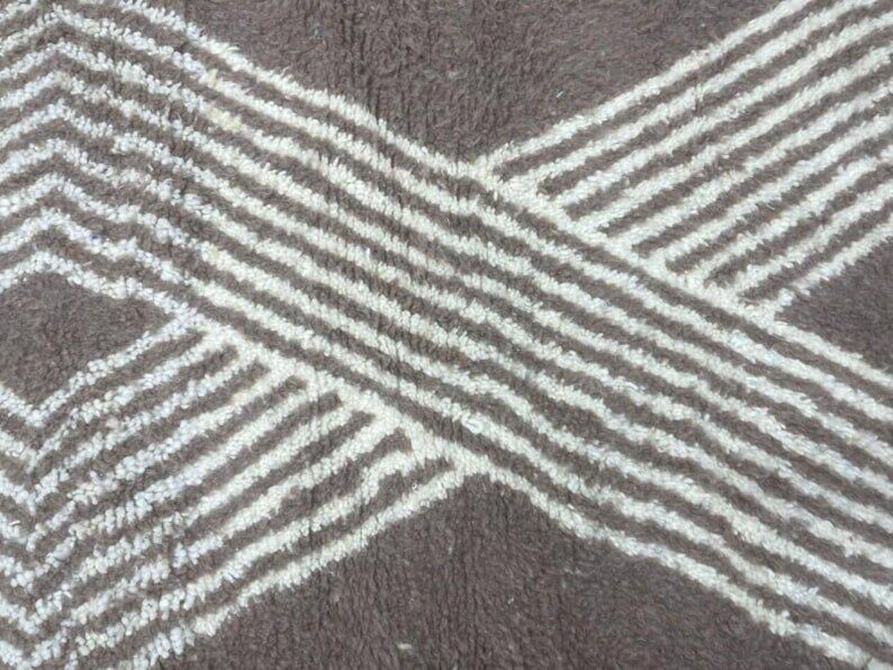 Ręcznie tkany dywan 100x200 cm, wełna, szary, kremowy, Maroko - 205594