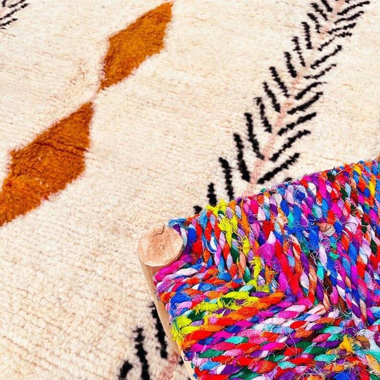 Ręcznie tkany dywan 140x260 cm, wełna, biały, Maroko - 205563