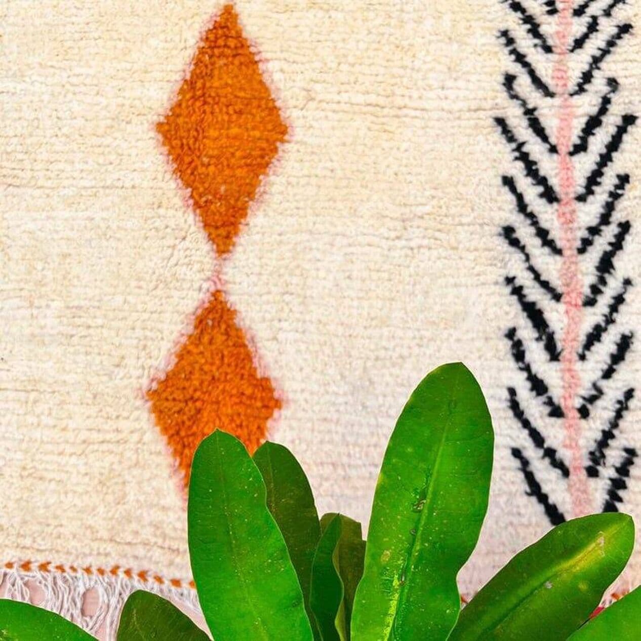 Ręcznie tkany dywan 140x260 cm, wełna, biały, Maroko - 205559