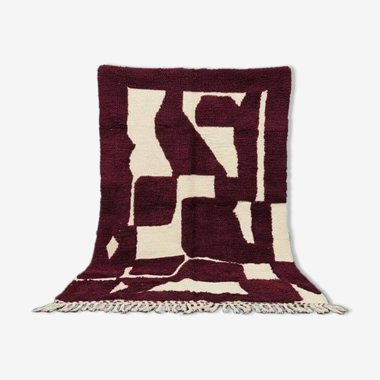 Ręcznie tkany dywan 200x300 cm, wełna, bordowy, Maroko - 205513