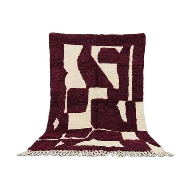 Ręcznie tkany dywan 200x300 cm, wełna, bordowy, Maroko - WYMIARY