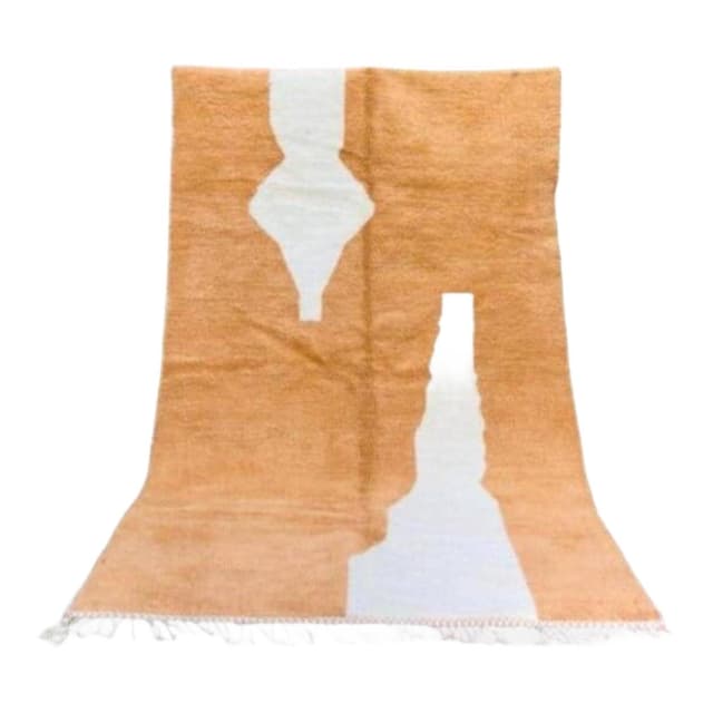 Ręcznie tkany dywan 150x250 cm, wełna, pomarańczowy, Maroko - WYMIARY