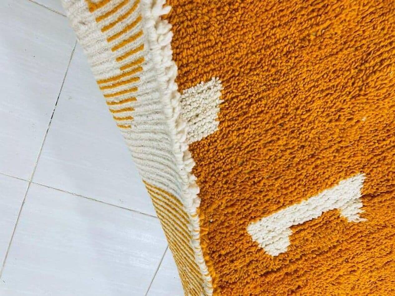 Ręcznie tkany dywan 150x250 cm, wełna, pomarańczowy, Maroko - 205338