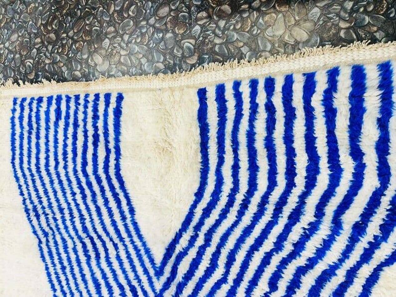 Ręcznie tkany dywan 150x250 cm, wełna, niebieski, Maroko - 205327