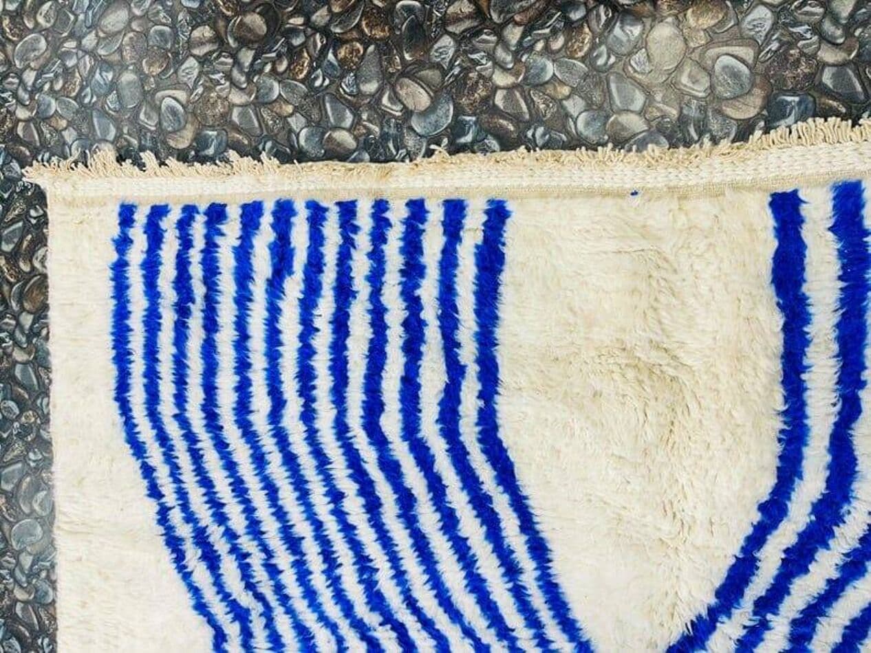 Ręcznie tkany dywan 150x250 cm, wełna, niebieski, Maroko - 205329