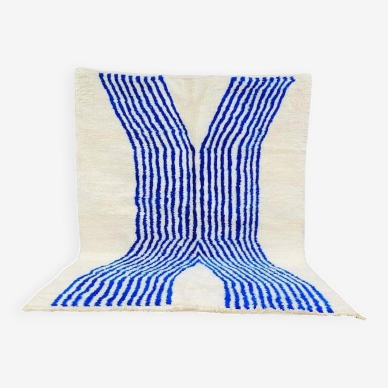 Ręcznie tkany dywan 150x250 cm, wełna, niebieski, Maroko - 205325