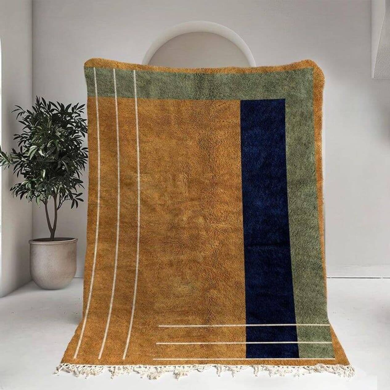 Ręcznie tkany dywan 140x260 cm, wełna, multikolor, Maroko - 205260