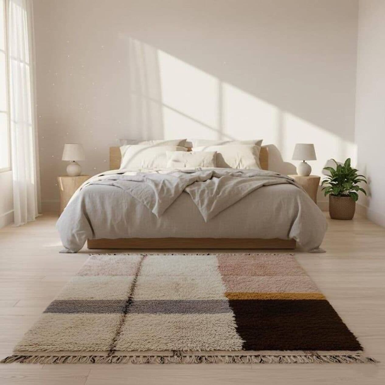 Ręcznie tkany dywan 150x250 cm, wełna, wielokolorowy, Maroko - 205185