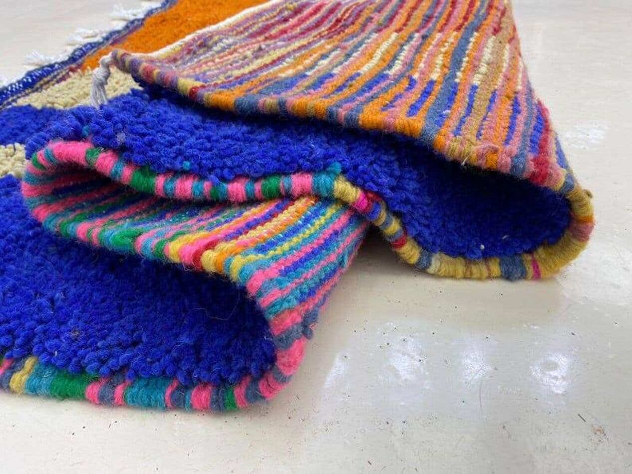 Ręcznie tkany dywan 140x260 cm, wełna, multikolor, Maroko - 205125