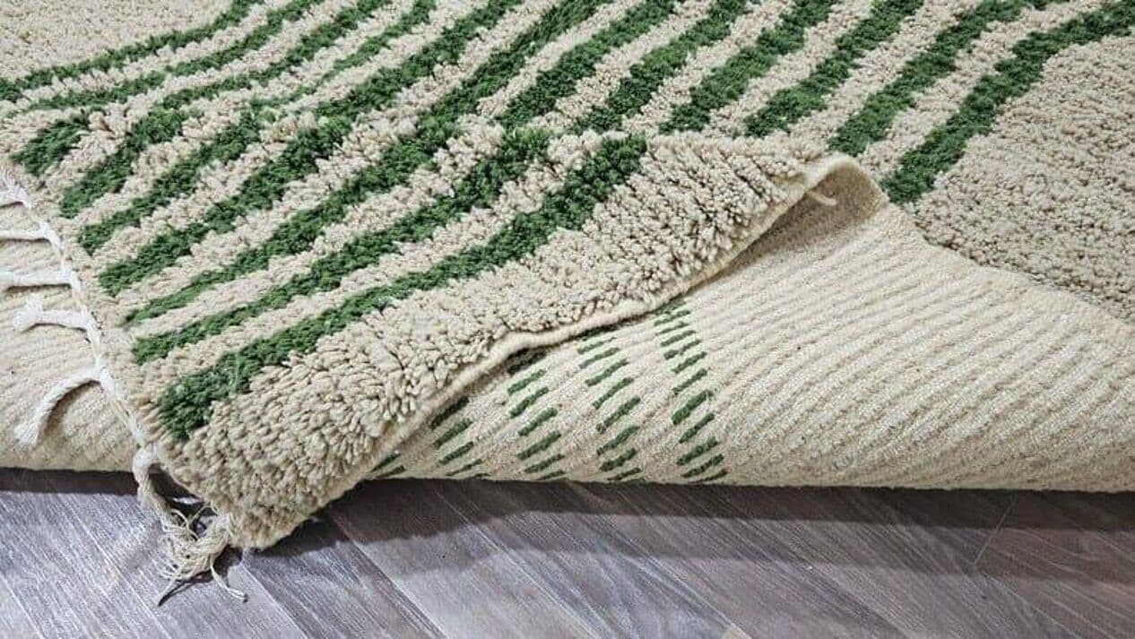 Ręcznie tkany dywan 150x250 cm, wełna, zielony, Maroko - 205119