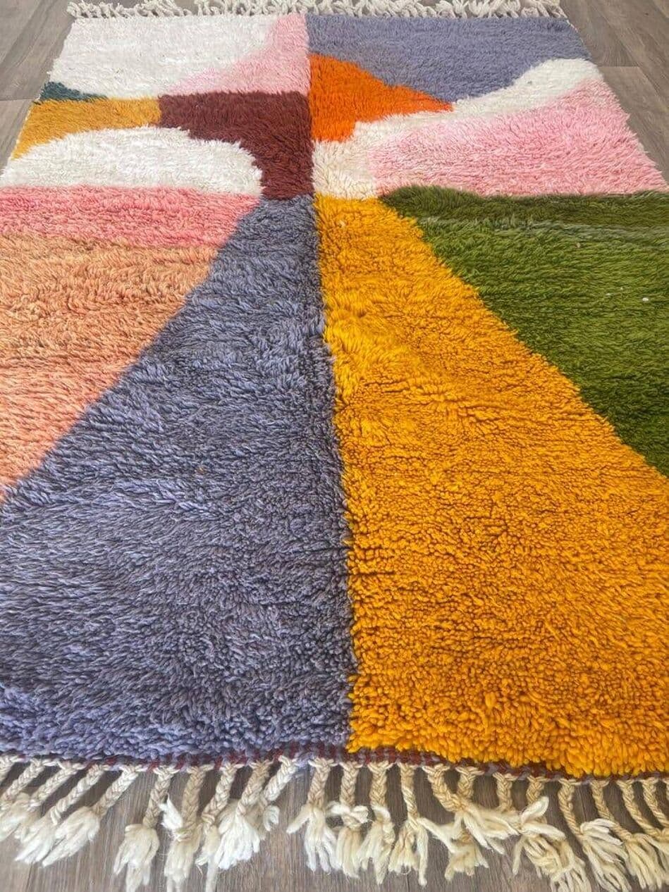 Ręcznie tkany dywan 150x250 cm, wełna, multikolor, Maroko - 205104