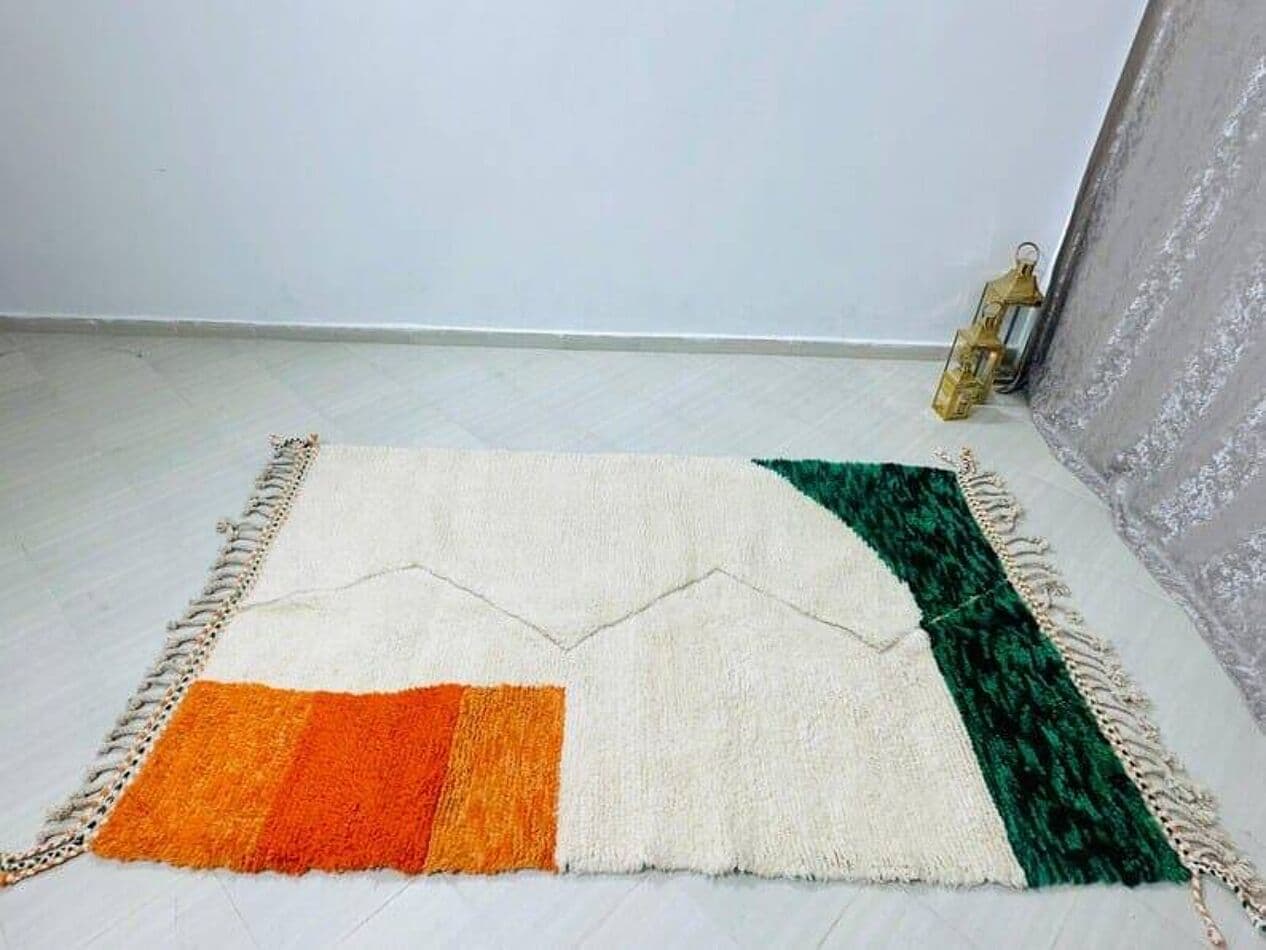 Ręcznie tkany dywan 140x260 cm, wełna, wielokolorowy, Maroko - 205083