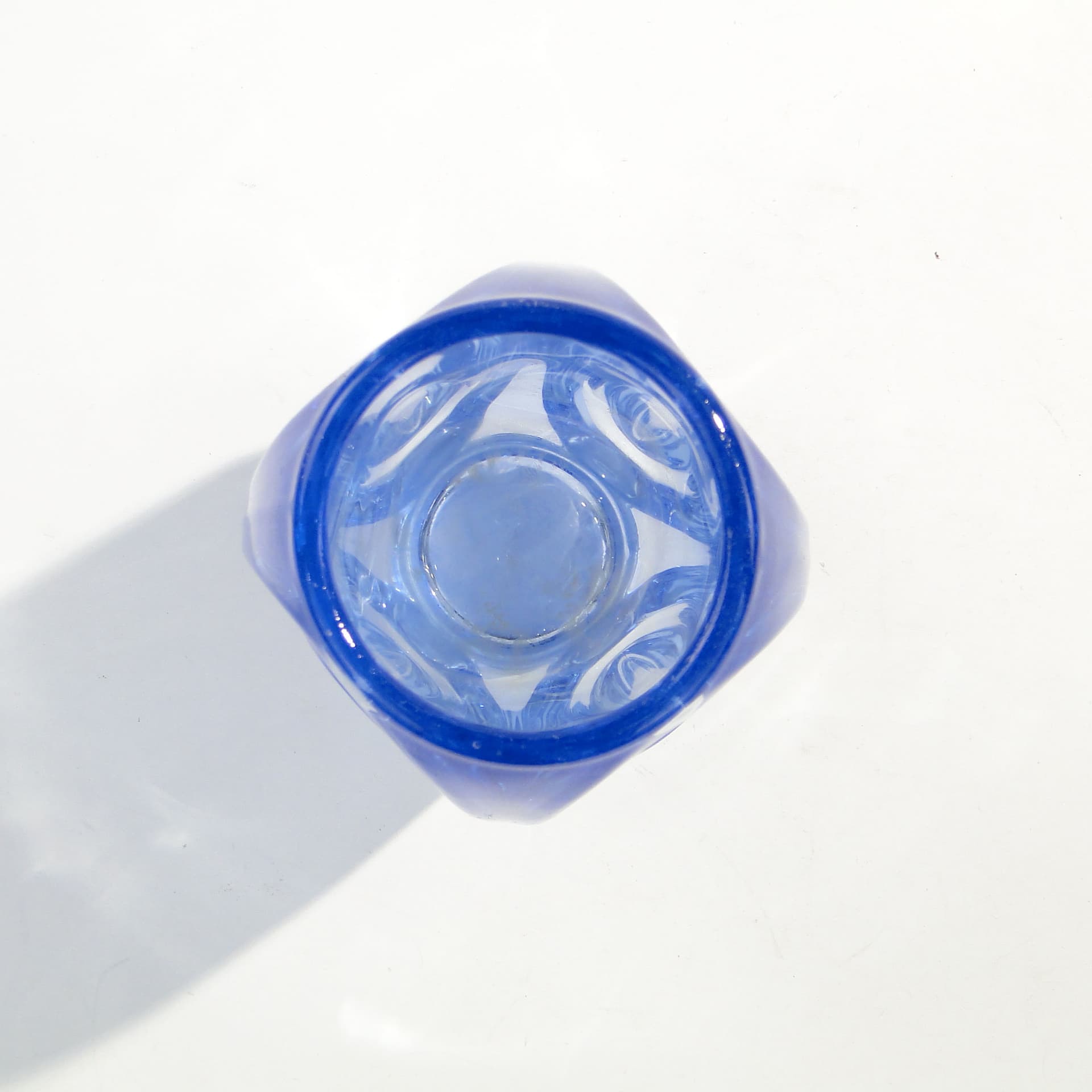 Wazon Optyczny 914, turkusowy, szkło, proj. R. Schrötter, Czechosłowacja, lata 50. - 1461